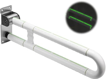 HAIMAYEE Behinderten WC Haltegriff für Senioren mit Rutschfestem Griff,Aufstehhilfe Toilette,Haltegriff Dusche Klappbar,Edelstahl,mit Einer Tragfähigkeit von 250kg Weiß