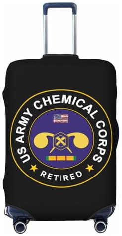 US Chemical Corps Vietnam Service Combat Retired Protect Your Luggage in Style with Our Suitcase Cover - Ideal for Travelers and Business Trips! X-Large