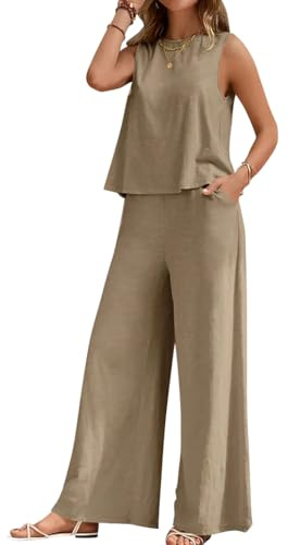 Shownicer Completo Donna Elegante Estivo 2 Pezzi Tuta Da Donna Senza Maniche Tops E Pantaloni Casual Curvy Outfit Streetwear Set