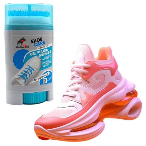 Gel nettoyant pour le nettoyage de baskets de toutes les couleurs – 50 ml avec applicateur pratique en tube avec éponge – Élimine les taches et la saleté – Parfait pour les baskets, multicolore, 50ml