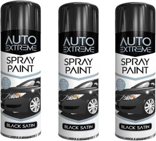 DIOXSTAR All Purpose Black Satin Spray Paint, Professional-Looking Finish, Both Indoor And Outdoor Projects, Durable And Weather-Resistant, 250 ML (3PCS)