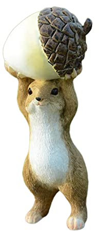 QQYDZSW Statue, abstrakte Skulptur, Ornament, modernes Kunsthandwerk for Wohnzimmer, Kunstharz, Eichhörnchenfiguren, Bonsai-Dekor, Tiere for Feengarten oder Dekorationen, mit Tannenzapfen