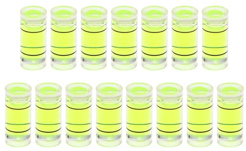 sourcing map Lot de 15 petites fioles cylindriques de niveau à bulle 7 x 16 mm en PMMA - Mini niveau à bulle horizontal - Outils de mesure pour camping-car, TV, cadre photo - Outil de mise en niveau