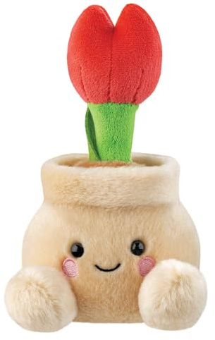 Aurora, 61638, Palm Pals Lilybelle Potted Tulip 5In, Soft Toy, Red & Brown