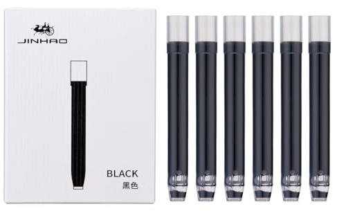36 pièces Jinhao 10 cartouches d'encre pour stylo plume, couleur noire, diamètre de perçage de 5,5 mm, compatibles avec Majohn A1 A2