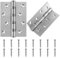 2 Piezas Bisagra para Puerta Madera de Acero Inoxidable, 100x75x2,3 mm Bisagras Plegables Silenciosas, con 32 Tornillos Inoxidable, 4 Pulgadas Bisagras para Puertas Interiores y Exteriores