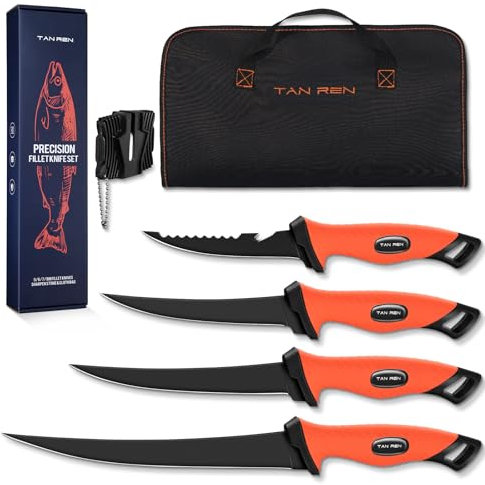 TAN REN Juego de cuchillos de fileteado para pescado