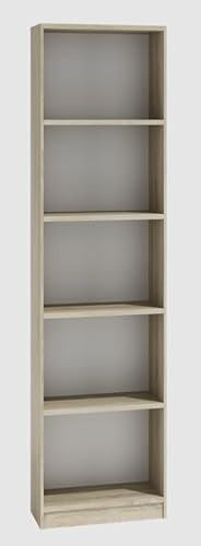 BDW - Onyx Regal Schmal - Bücherregal - 182 x 40 x 30 cm - Sonoma Eiche - für Wohnzimmer, Schlafzimmer, Büro - Modernes Design, Vielseitig, passt zu Loft- oder skandinavischen Innenräumen