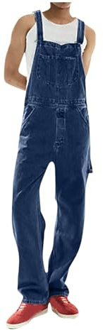 Salopette Jeans Homme Grande Taille Skinny Vintage De Travail Salopette De Travail Pas Cher Pantalon en Denim Slim Jumpsuit Streetwear Homme Chic Salopette Cargo Baggy Vêtements de Travail