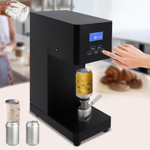 QYLTTDM Semi Automatic Can Sealer Machine, 370W Commercial Automatic Cup Sealing Machine, with Intelligent Panel & Counting, Commercial Soda Can Sealer, Glass Plastic Tin Can Cup Can Sealer