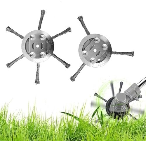 Stahldraht Rasentrimmer,Upgrade Unkrautbürste Für Rasentrimmer, 2025 Freischneider Zubehör, Unkrautbürste für Akku Rasentrimmer für Garten-Rasentrimmerkopf-Rasenmäher-Elektrowerkzeug (3+6 Blade)