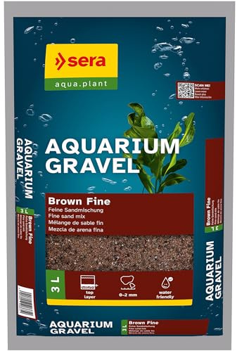 sera Aquarium Gravel Brown Fine 3 L | Bodengrund für alle Süßwasseraquarien | verträglich für Fische, Welse und Garnelen | natürliche Optik