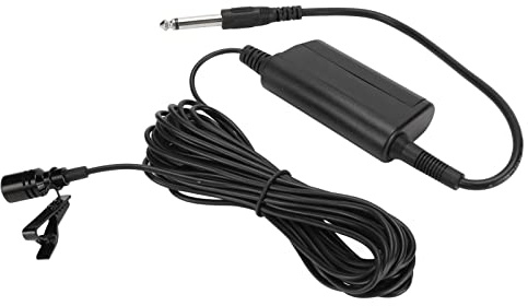 SUNGOOYUE Microphone Cravate Professionnel, ABS Noir, Longueur de Câble 5 M, Prise Jack 6,35 Mm, Micro Cravate Omnidirectionnel à Pince pour Instruments, Discours, Enregistrement de Musique