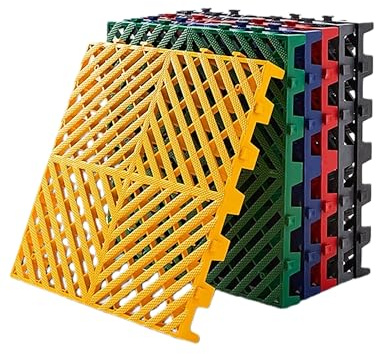 10 piastrelle for pavimenti ad incastro, spesse 3 cm, resistenti e antiscivolo, for garage, giardino, patio - Facile fai da te(Blue)
