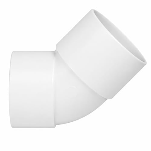 5X 36mm 45 Degree Solvent Weld White Plastic Waste Pipe Bend Fitting | 36mm Connection for Solvent Weld Waste Pipe Systems | 45 Degree White Plastic Bend Fitting