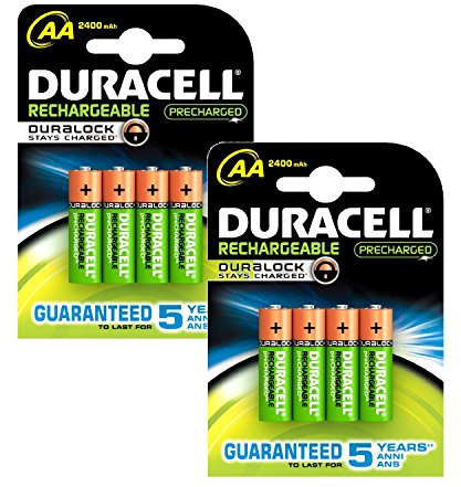 Duracell Rechargeable 2400 mAh AA Batteries - 8-Pack