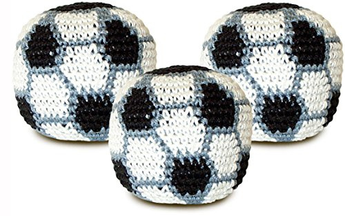 World Footbag Saco de fútbol Hacky Sack, Paquete de 3