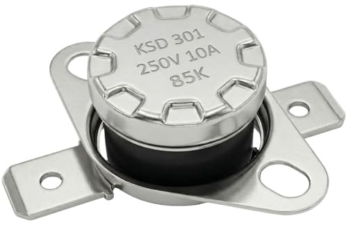 Lumonic Termoswitch 85°C N/O kontakt 250V 10A Temperaturomkopplare Termostat KSD301 Bimetall Termiskt skydd