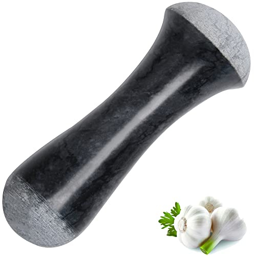 Tianman Marmor-Ersatzstößel,15 cm poliert,(schwarzer Marmor poliert) | Tianman Marmor-Ersatzstößel,15 cm,poliert,verwenden Sie den Stößel an beiden Enden (Mörser nicht im Lieferumfang enthalten)