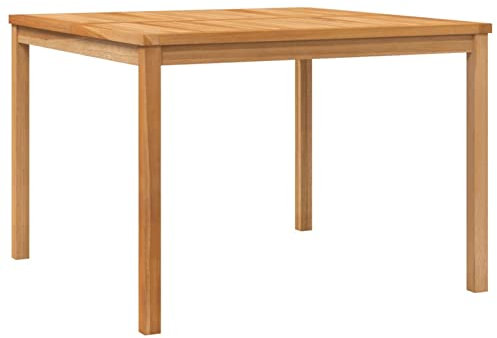 Gecheer Trädgårdsbord trädgårdsbord trädgårdsbord träbord terrassbord trädgårdsbord matbord trädgård, balkong, terrass, 110 x 110 x 77 cm massivt trä teak