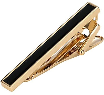 Stfery Krawattennadeln für Herren Lustig, Krawattennadel Retro Edelstahl Emaille Krawattenklammer Goldschwarz Schmuck Geschenke