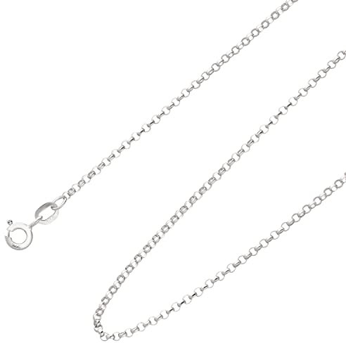 Ardeo Aurum Unisex Damen Herren Kette aus 375 Gold Weißgold Erbskette Halskette 1,7 mm Breite und 60 cm Länge mit Federringverschluss