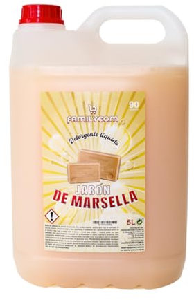 Familycom Detergente Lavadora Liquido Profesional Marsella Colores Jabon Tradicional, 5 Litros (Marsella)