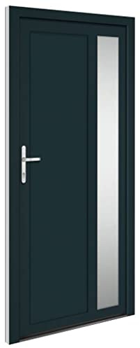 vidaXL Porta Ingresso Antracite 98x200 cm in PVC, porta, porta di ingresso, porta d'ingresso in PVC, porta entrata, porta in PVC, porte, porte in PVC