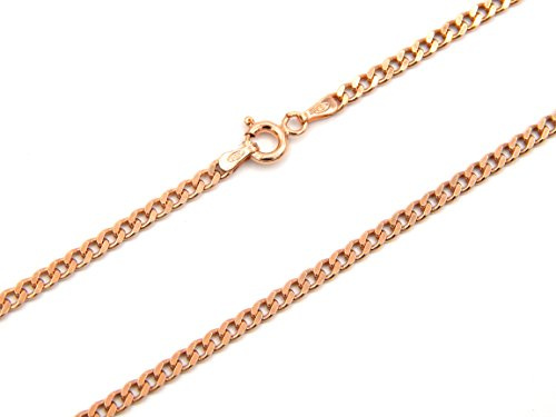 Kauf-mich-weg Panzerkette 925 Sterling Silber rose vergoldet 3mm breit Länge wählbar 45 50 55 60 cm Silberkette Rosegold Halskette Kette rosé Damen (60)