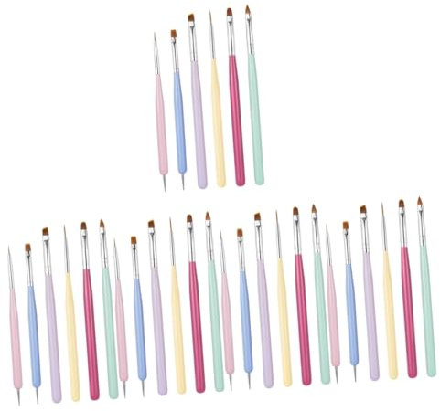 minkissy Lot De 5 Stylos Pour Nail Art Outil De Manucure Pinceau Stylo Pour Peinture Sur Kit De Nail Art Pour Salon À Domicile 6 Pièces X 5