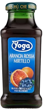 Yoga Succo di Frutta Arancia Rossa e Mirtillo Confezione da 24 Bottiglie da 200 ml Bevande Rinfrescanti