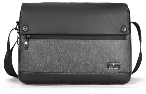 Aisinivo Herren Messenger-Tasche, Umhängetasche, Crossbody-Tasche, Light Black