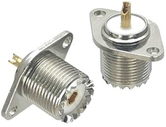 2 Stück SO239-Buchse, 2 Löcher, Flansch-Lötplattenmontage-Stecker