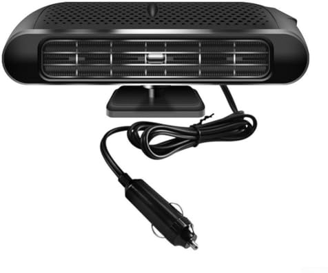 Ventilador calefactor de coche de 12 V 120 W para descongelar parabrisas con salida de calor rápida, protección de fusibles y montaje estable para uso en vehículos (negro y plateado)