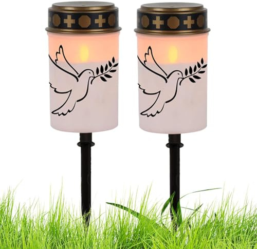 Luci tombali per il cimitero - Player a LED impermeabile, lampada esterna | Decorazione del percorso del giardino, commemorativo Set per riunioni di cortile, feste a domicilio