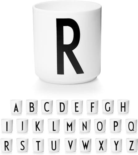 Design Letters Tasse Personalisiert A-Z | Weiße Tassen | Kaffeetassen Buchstaben | Kaffeebecher Porzellan | Personalisierte Tasse Weiß, Personalisierte Geschenke | Dekorativ Tasse mit Initialen 250 Ml