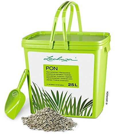 LECHUZA PON Pflanzsubstrat, 25 l, Mineralgestein, Allergiker geeignet, Inkl. Langzeitdünger, Alternative zu herkömmlicher Erde, 19792