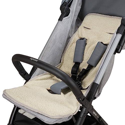 baby idea Sommer-Kinderwagenbezug aus 100% Baumwollschwamm, universeller, schweißhemmender Sitzbezug für Babys und Neugeborene, Made in Italy (Beige) Beige Einheit (1er-Pack)