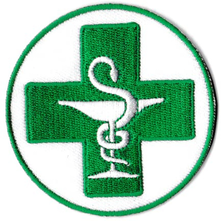 Patche Écusson Pharmacien Patch Brodé Coupe d'Hygie Logo Pharmacie Thermocollant