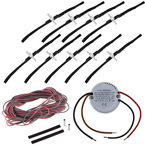 Fugenkreuz 9er SET kaltweiss; 9 x Fliesen LED Fugenlicht inkl. Netzteil
