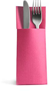 Alvotex Airlaid 50 Cutlery Bags Fabric Like Disposable Napkin, Paper, Fuchsia, 32X40 cm