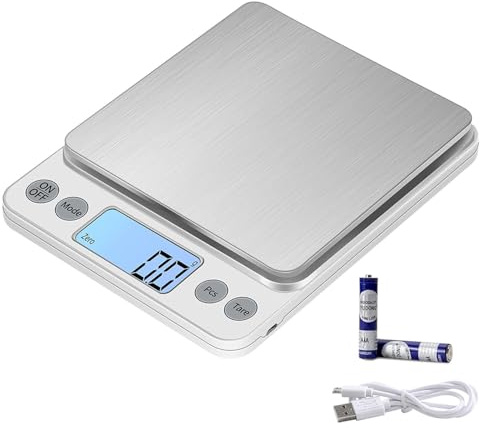 KUBEI Upgraded Larger Size Digital Food Scale Weight Grams and OZ, 5kg/0.1g Kitchen Scale for Cooking Baking, High Precision Electronic Scale with LCD Display