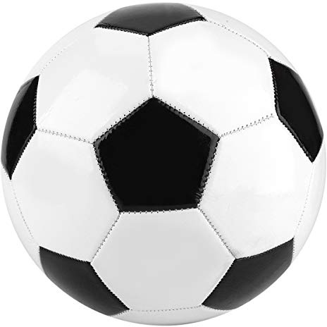 Rehomy - Pallone da calcio, misura 5, per allenamento di squadra, per allenamento in interni ed esterni, per bambini/adulti(Taglia 5,Bianco + Nero)