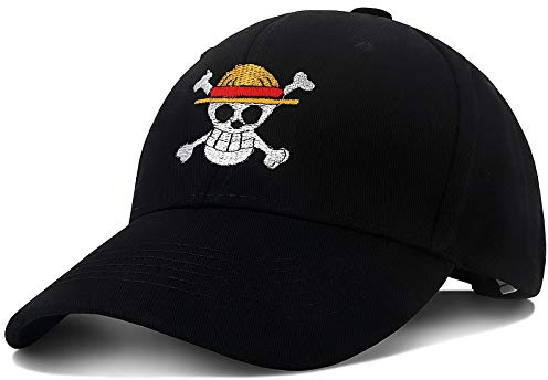 Roffatide Anime Baseball Cap Verstellbare Gestickte Baumwolle Baseballmütze für Herren Damen Schwarz A