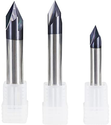 JAINGU 1 Stück Fräser Hartmetall-Fasenfräser 60/90/120 Grad 3 Flötenfräser Gravierbit Für Aluminium-Kupfer-CNC-Schaftfräser,8xD8x60 Grad