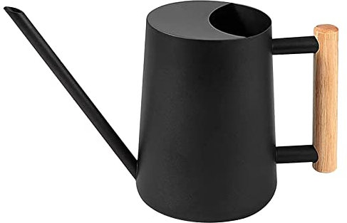 800ML Indoor-Gießkanne Giesskanne Zimmerpflanzen Komfortabler Holzgriff Topfpflanzen Sukkulenten Langschnabelkessel Personalisierte Gießkanne Schwarz Gießkessel Gartenbewässerung Kleiner