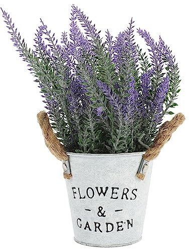 Happyyami Wohnkultur Künstliche Lavendel-Topfpflanze Simulationsblumen Bonsai Lebensechte Kunststoffpflanzen Im Topf Für Hausgarten-Dekoration Lila Zimmerpflanzen