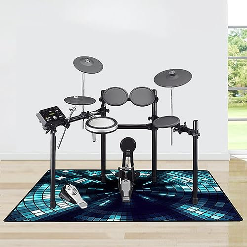 YEMELI Trommelteppich,Schallschutzmatte stoßdämpfende Trommelmatte,Professionelles rechteckiges elektronisches Jazz Schlagzeug Kit für Bass Drum Snare Drum und andere Instrumente Teppich