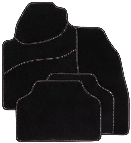 DBS - Alfombrilla para Coche - Universal - Antideslizante - 4 Piezas: Delantera + Trasera - Alfombrilla para Coche Rojo