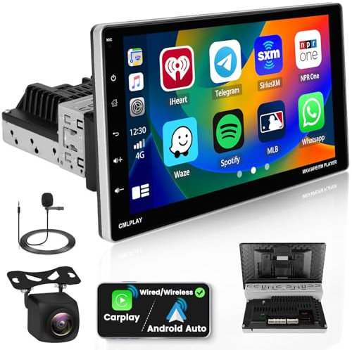 Inefala 2G+64G Autoradio 1 Din Android 15 avec Wireless Carplay GPS Navi WiFi - 9 Écran Tactile Autoradio Android Auto Bluetooth Mirror Link Radio FM/RDS USB MIC RCA SWC Caméra de Recul